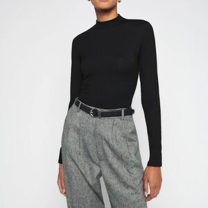 The Reformation Bailey Knit Top in Black